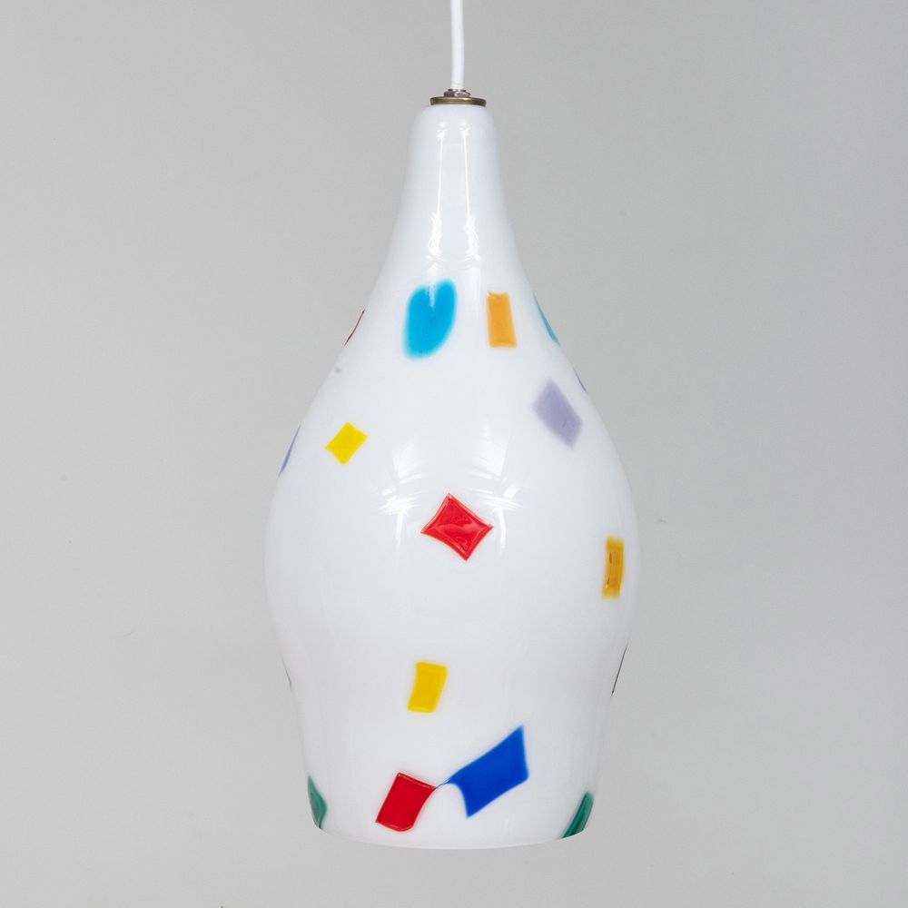 Appraisal: Dino Martens Venini Glass Pendant Light x in diam Condition