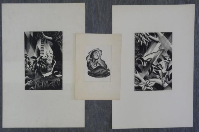 Appraisal: LANDACRE Paul Wood Engravings Rima - monogramed signed and dated