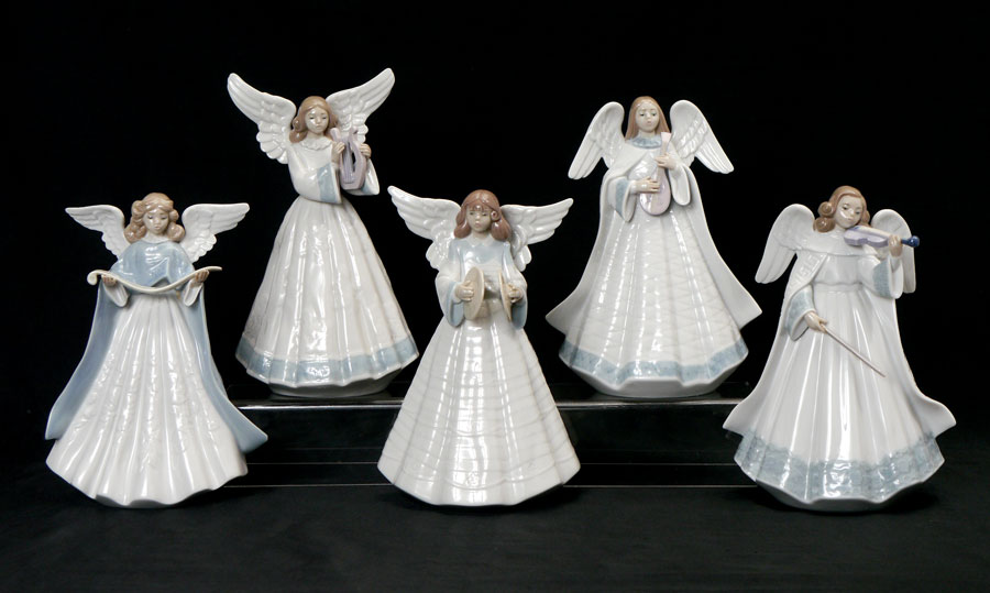 Appraisal: LLADRO PORCELAIN ANGEL TREE TOPPER FIGURINES angel Christmas tree toppers