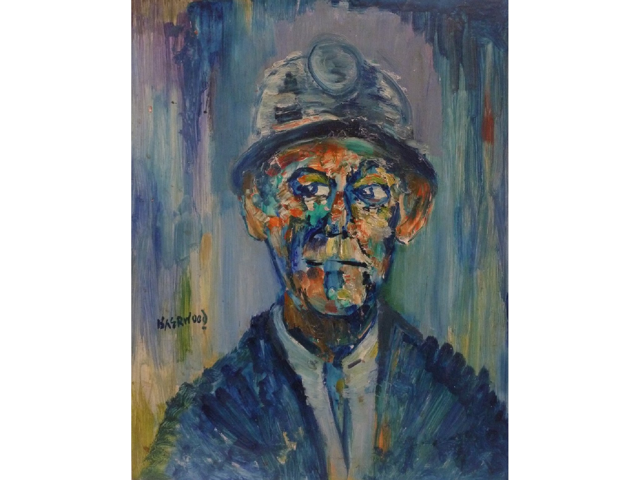 Appraisal: LAWRENCE JAMES ISHERWOOD - OIL PAINTING ON BOARD'Wigan Miner'Signed mid