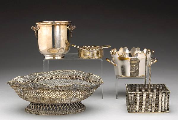 Appraisal: SilverFrom the Estate of Phyllis Butterfield Comprising pair and smaller