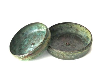 Appraisal: Two small patinated bronze bowlstiffany studios new york th century