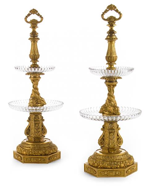 Appraisal: A pair of Napoleon III gilt bronze and molded glass