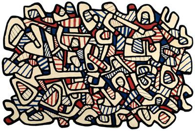 Appraisal: Jean Dubuffet quot Tapis quot wool-pile carpet weave abstract design