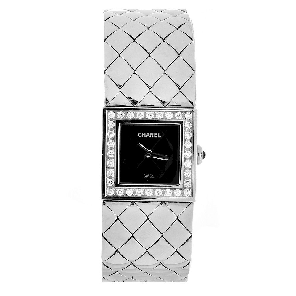 Appraisal: Chanel Matelasse Watch Chanel Matelasse Watch Silver tone stainless steel