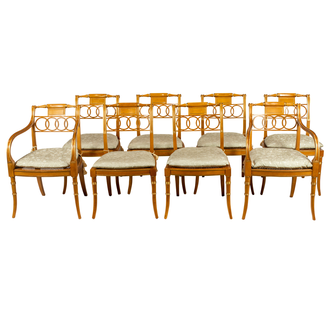 Appraisal: LOT OF BAKER REGENCY STYLE DINING CHAIRS HISTORIC CHARLESTON COLLECTION