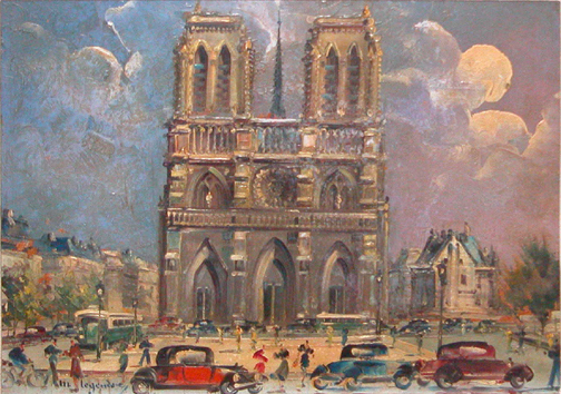 Appraisal: Notre Dame de Paris Legendre Maurice French - oil on