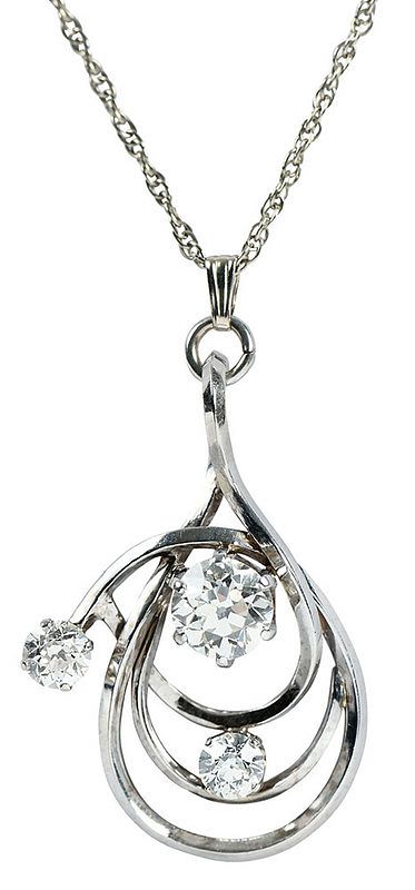 Appraisal: kt Diamond Necklace custom design pendant with one old European