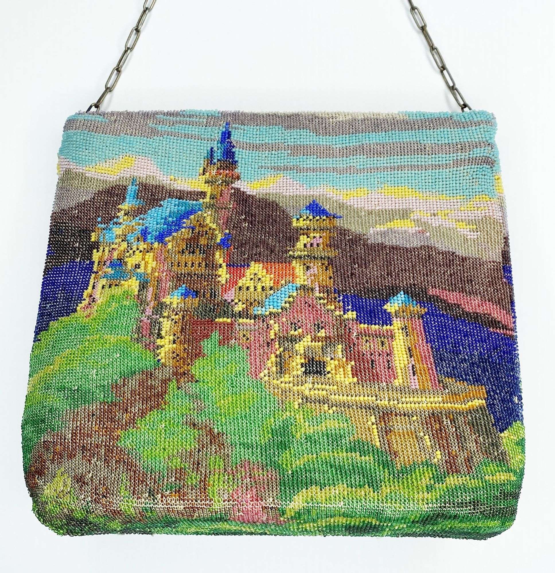 Appraisal: Micro Beaded Purse of Neuschwanstein Castle long at widest Contition