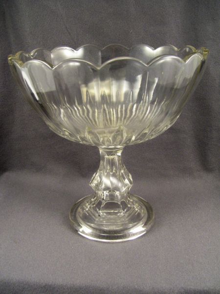 Appraisal: Footed th c Scalloped Center Bowl Clear pattern glass Measures