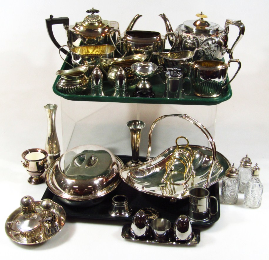 Appraisal: Various silver plate etc to include a part tea service