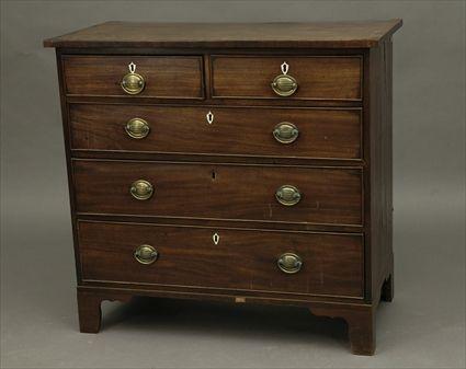 Appraisal: George III-Style Inlaid Mahogany Chest of Drawers