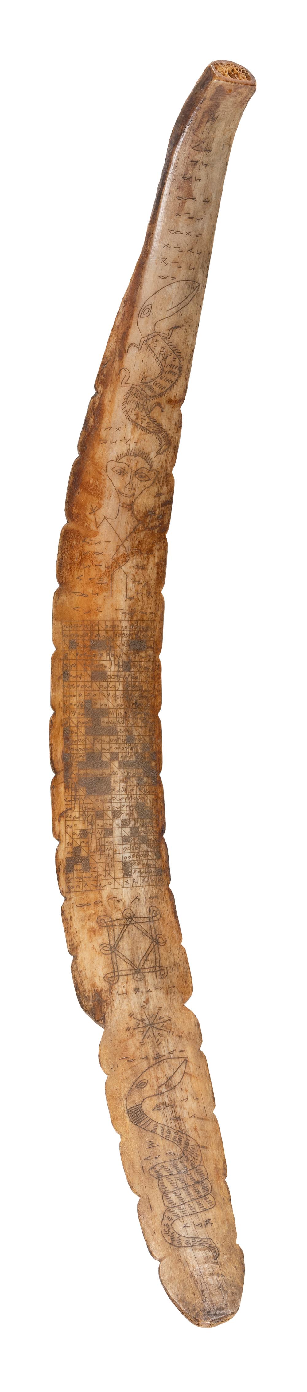 Appraisal: RARE AND INTERESTING BATAK CARVED AND ENGRAVED BONE CALENDAR LATE