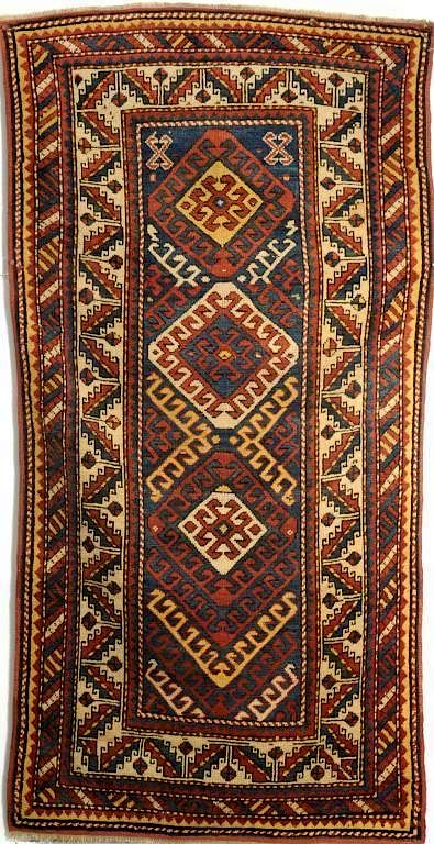 Appraisal: Kazak Rug Kazak geometric rug turn of the century '