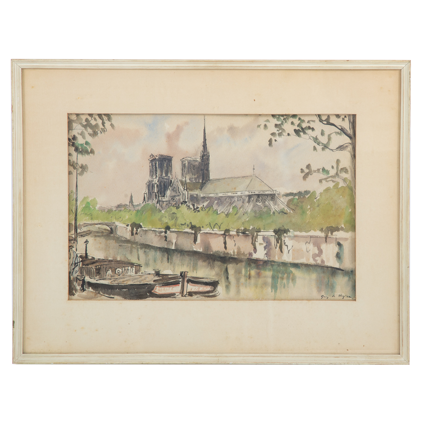 Appraisal: GUY DE NEYRAC NOTRE DAME WATERCOLOR French - Watercolor signed