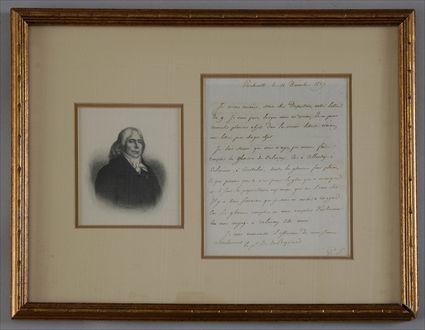 Appraisal: TALLEYRAND CHARLES M AUTOGRAPH LETTER SIGNED Concerning the Glaciers of