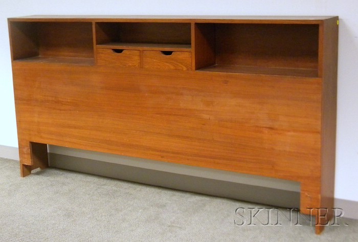 Appraisal: Danish Modern Teak and Teak Veneer Headboard ht wd dp