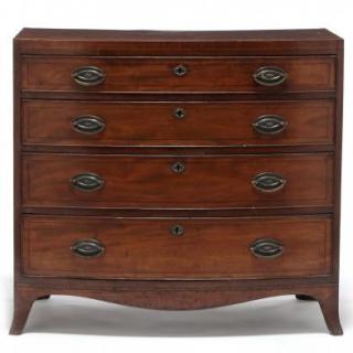 Appraisal: George III Inlaid Bowfront Chest of Drawers circa mahogany and