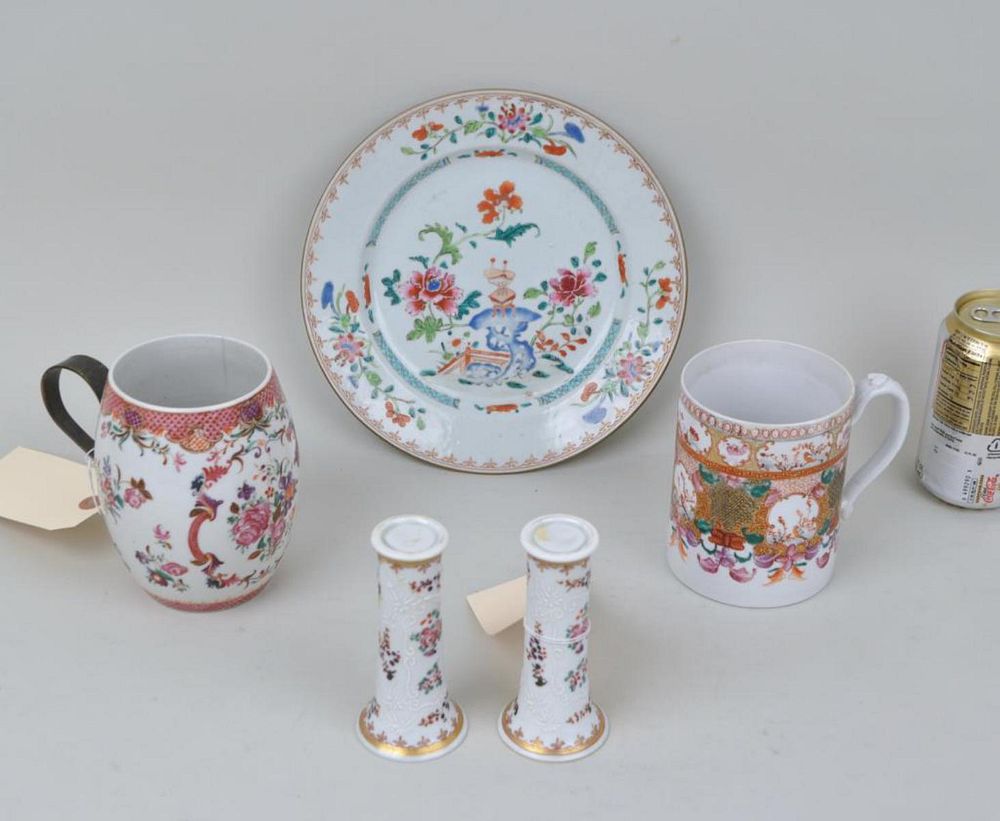 Appraisal: Group Five Chinese Export Samson Porcelain Wares comprising two export