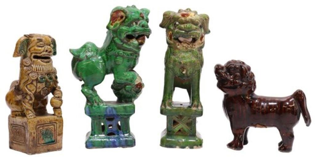 Appraisal: lot of Collection of Chinese glazed ceramic single foo lion