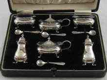 Appraisal: A boxed silver double cruet set Birmingham box AF