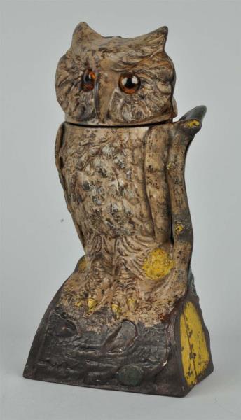 Appraisal: Owl Turns Head Mechanical Bank Manufactured by J E Stevens