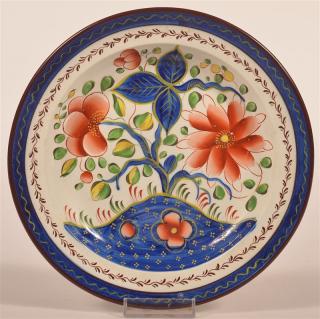 Appraisal: Gaudy Dutch Sunflower Pattern Soft Paste Plate Gaudy Dutch Sunflower