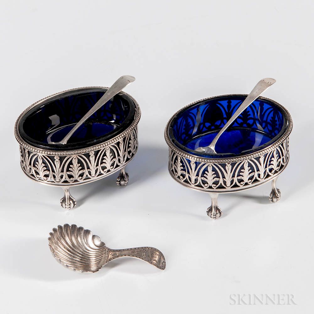 Appraisal: Two George III Sterling Silver Salt Cellars Two George III