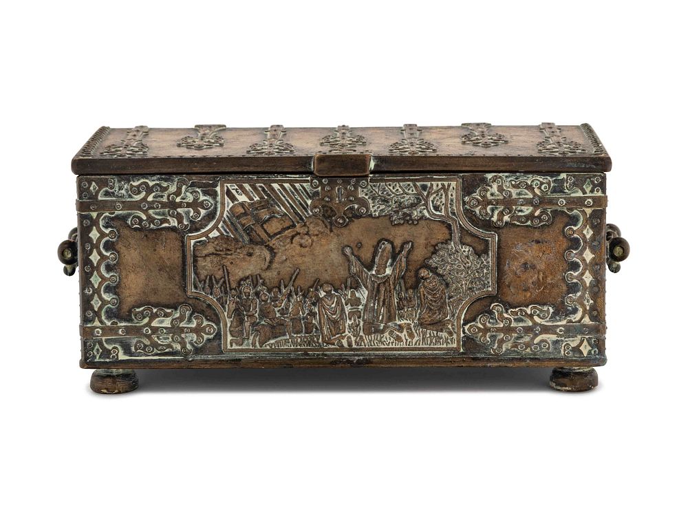 Appraisal: A Danish Cast Bronze Table Casket Commemorating the Battle of