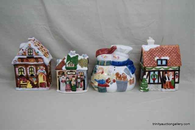 Appraisal: Christmas Theme Ceramic Cookie Jar CollectiblesModern era ceramic cookie jars