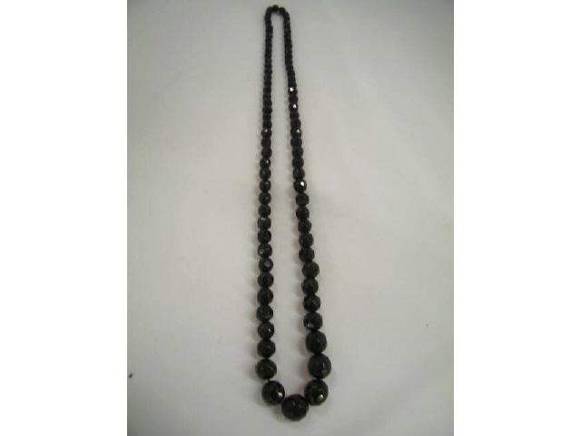 Appraisal: Victorian Cherry Amber Necklace graduated faceted beads long