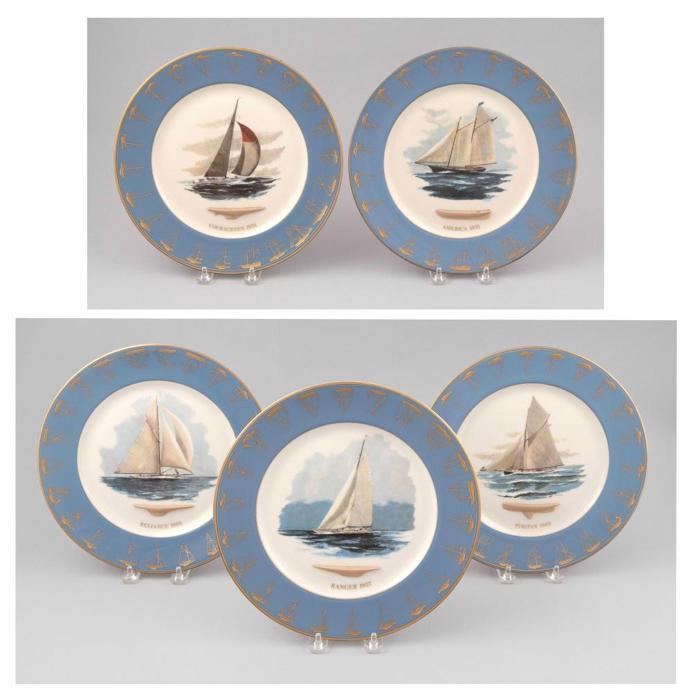 Appraisal: SET OF FIVE GORHAM LIMITED EDITION AMERICA'S CUP SOUVENIR PLATES