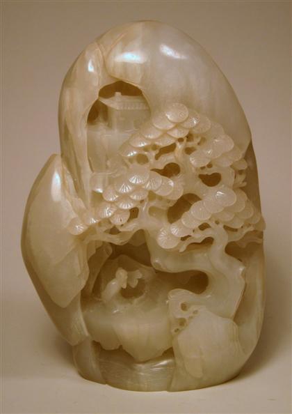 Appraisal: Chinese white jade boulder th century