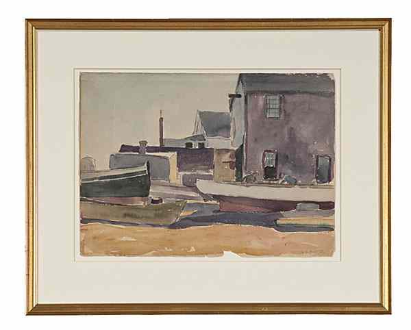 Appraisal: George Ault American - Provincetown Harbor Watercolor on paper signed