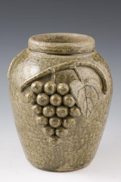 Appraisal: Georgia Folk Pottery Edwin Meaders decorated vase alkaline glazed tapered