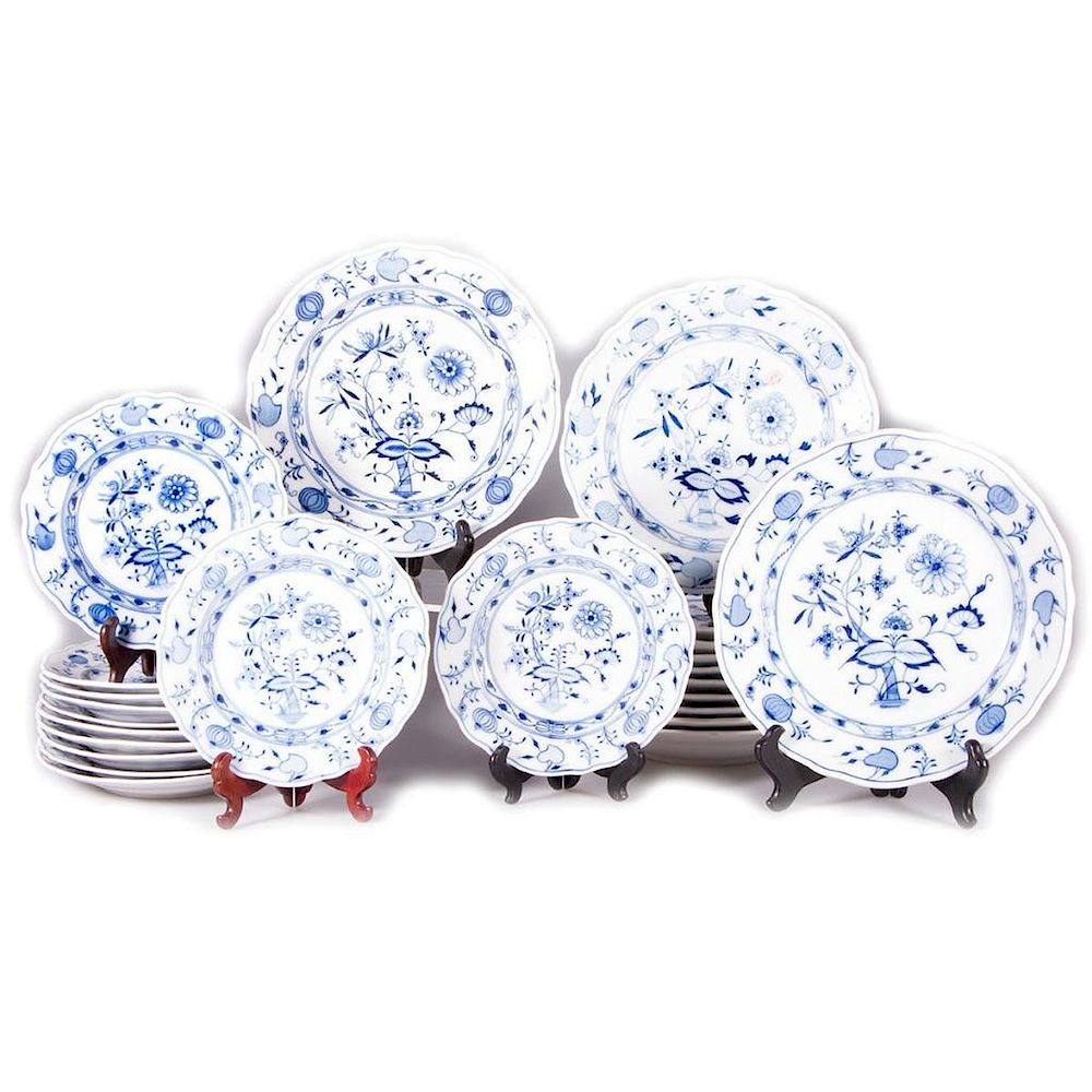 Appraisal: Meissen Blue Onion Partial Service Meissen Blue Onion Pattern Partial