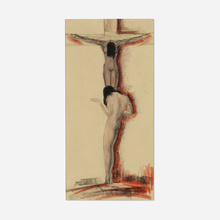 Appraisal: Boris Lovet-Lorski A Crucifixion - pastel and graphite on paper