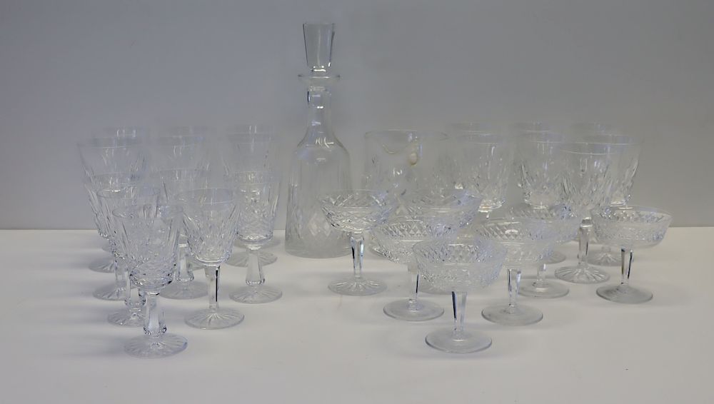 Appraisal: Grouping of Crystal Glassware To include champagne glasses dia x