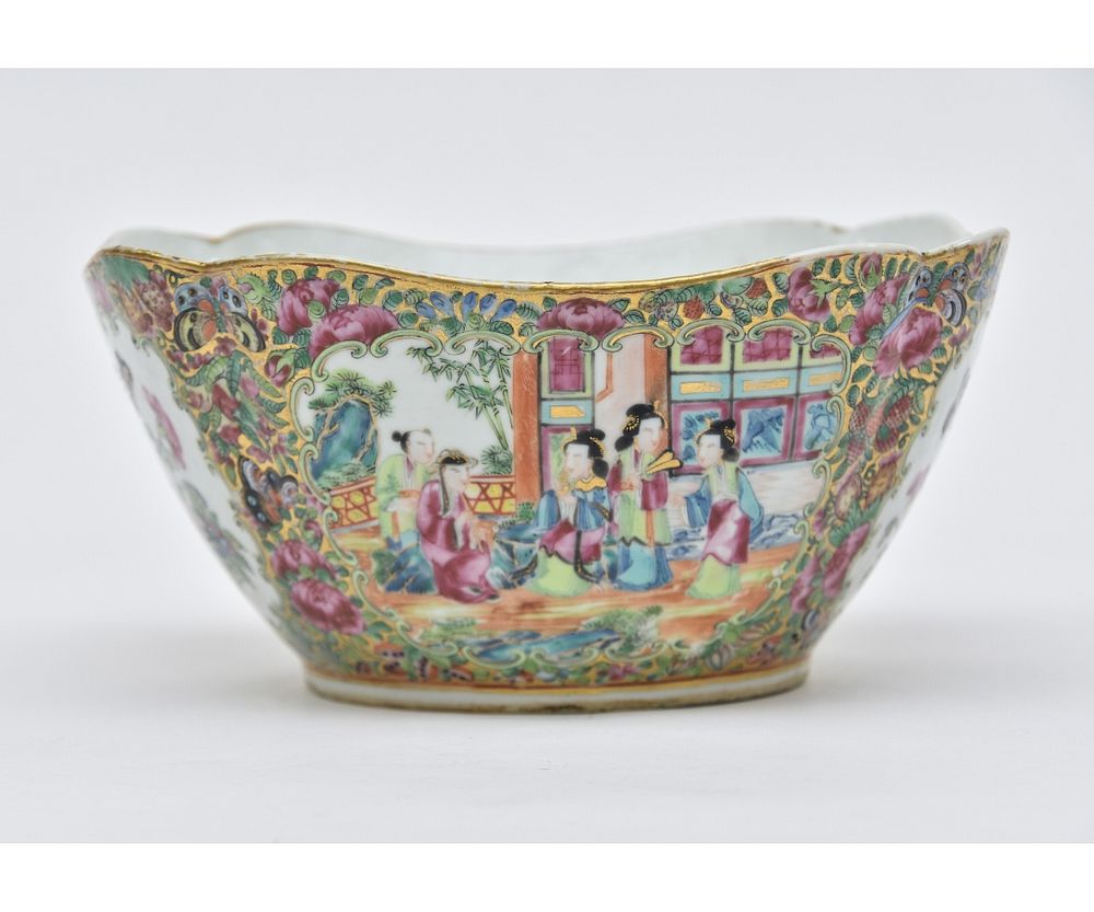 Appraisal: Rose Medallion Salad Bowl Rose Medallion salad bow th c