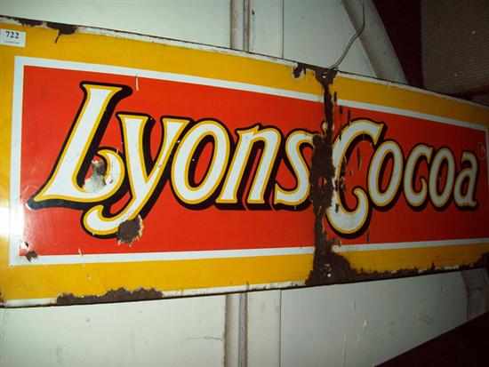 Appraisal: AN ANTIQUE ENAMEL SIGN 'LYONS COCO'