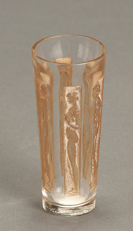 Appraisal: Ren Lalique Frosted and Molded Glass 'Six Figurines' Goblet Model