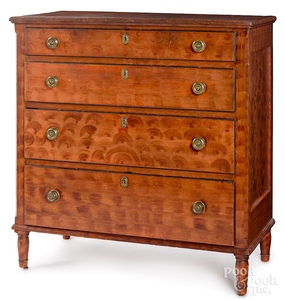 Appraisal: Pennsylvania Sheraton painted chest of drawers Exclusive on Bidsquare Pennsylvania