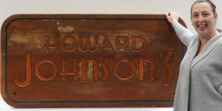 Appraisal: Howard Johnson Carved Mahogany Advertisement Sign UNITED STATES TH CENTURY