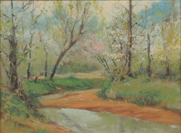 Appraisal: Ray Henderson American - Indiana spring landscape Oil on board