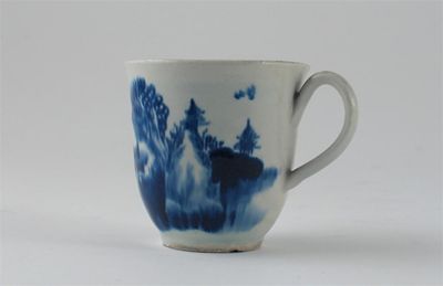 Appraisal: A blue and white coffee cup probably Isleworth painted with