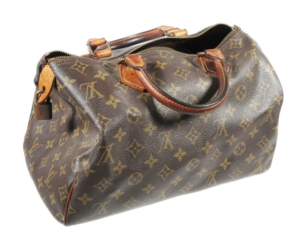 Appraisal: Vintage Louis Vuitton Monogram Speedy bag Number to inside leather