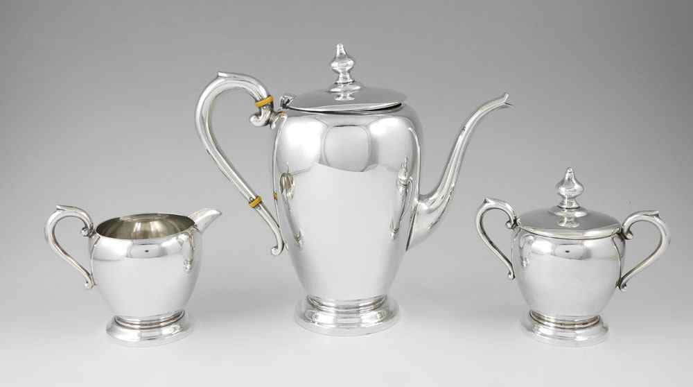 Appraisal: PIECE PREISNER STERLING TEA SERVICE To include Tea pot with