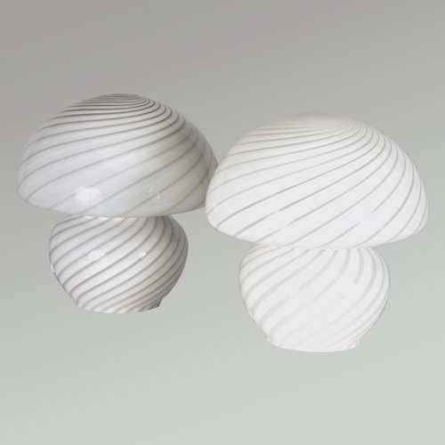 Appraisal: VETRI MURANO Pair of mushroom-shaped table lamps in white and