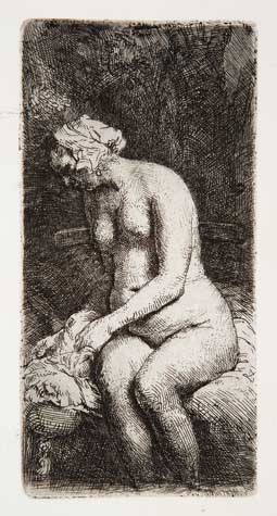 Appraisal: REMBRANDT VAN RIJN Woman Bathing her Feet at a Brook