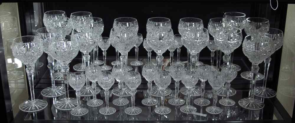 Appraisal: BOHEMIAN CUT GLASS STEMWARE wine hocks and cordial